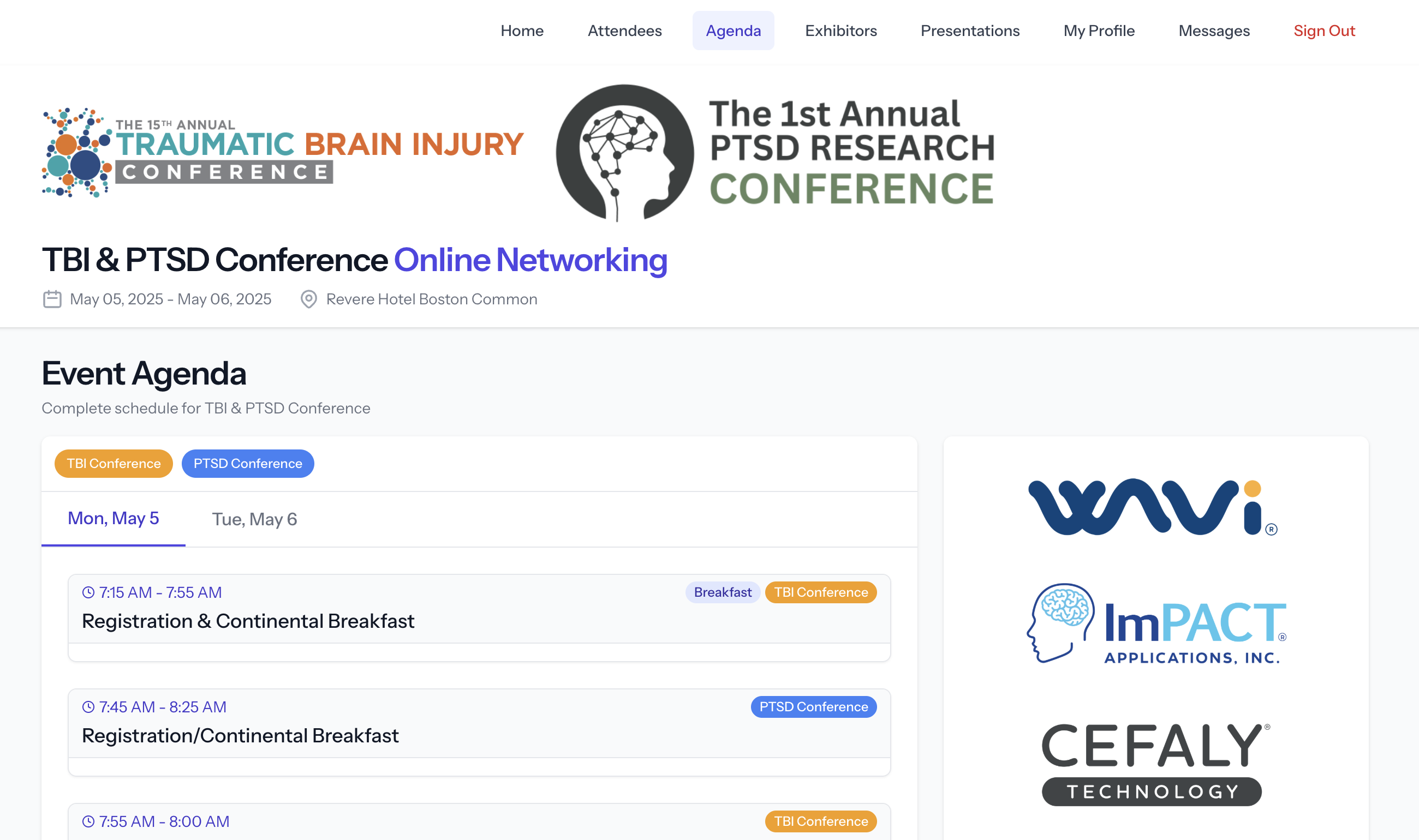 Interactive Event Agenda
